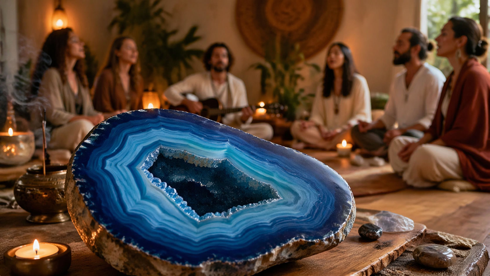 Coloca la piedra frente a ti mientras cantas o recitas mantras de alta vibración. La resonancia acústica actúa como una actualización de firmware, afinando la capacidad del cristal para transmitir paz.