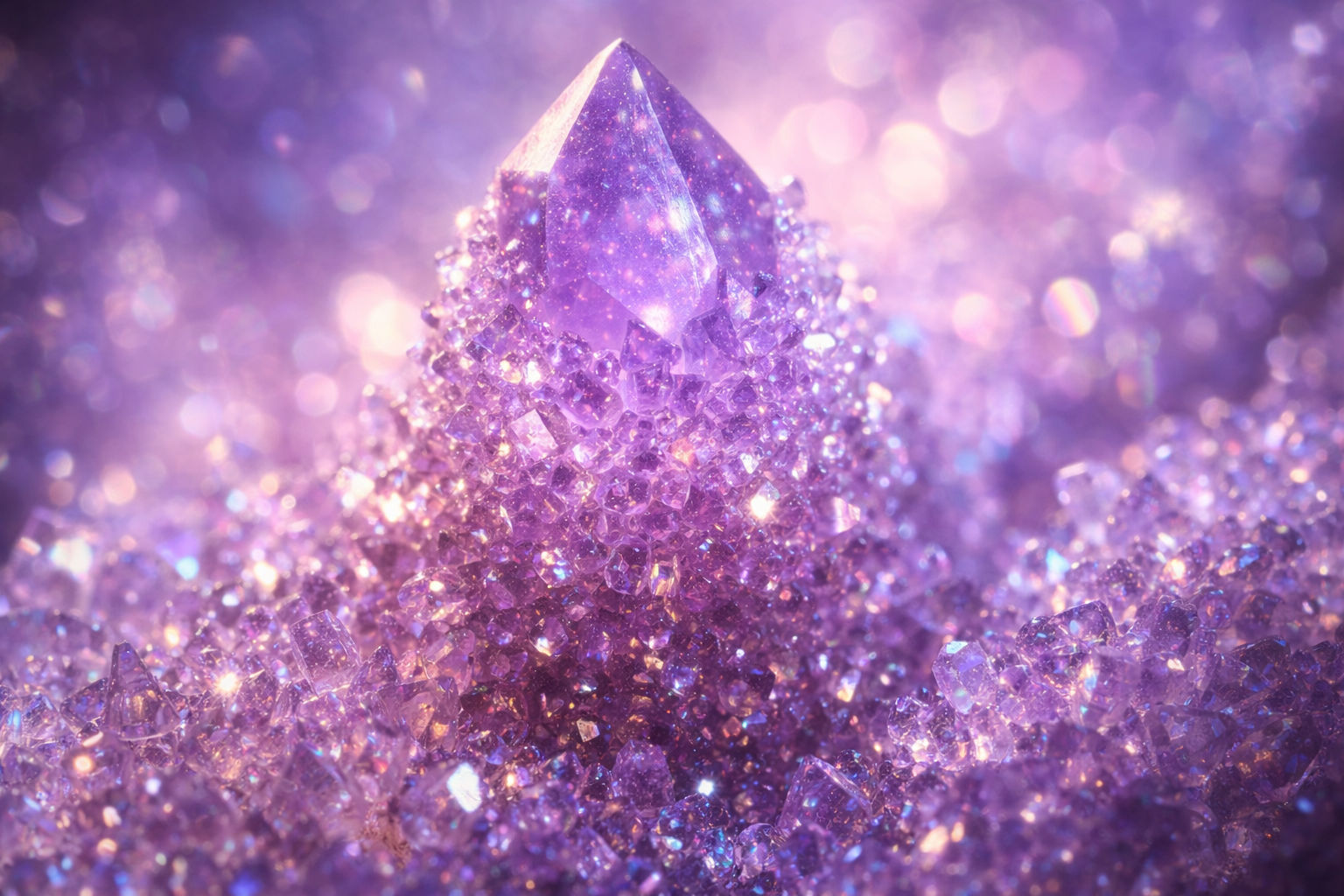Drusa de Amatista Piña con múltiples puntas lilas brillantes, irradiando energía de alta frecuencia para Umbral Astral.