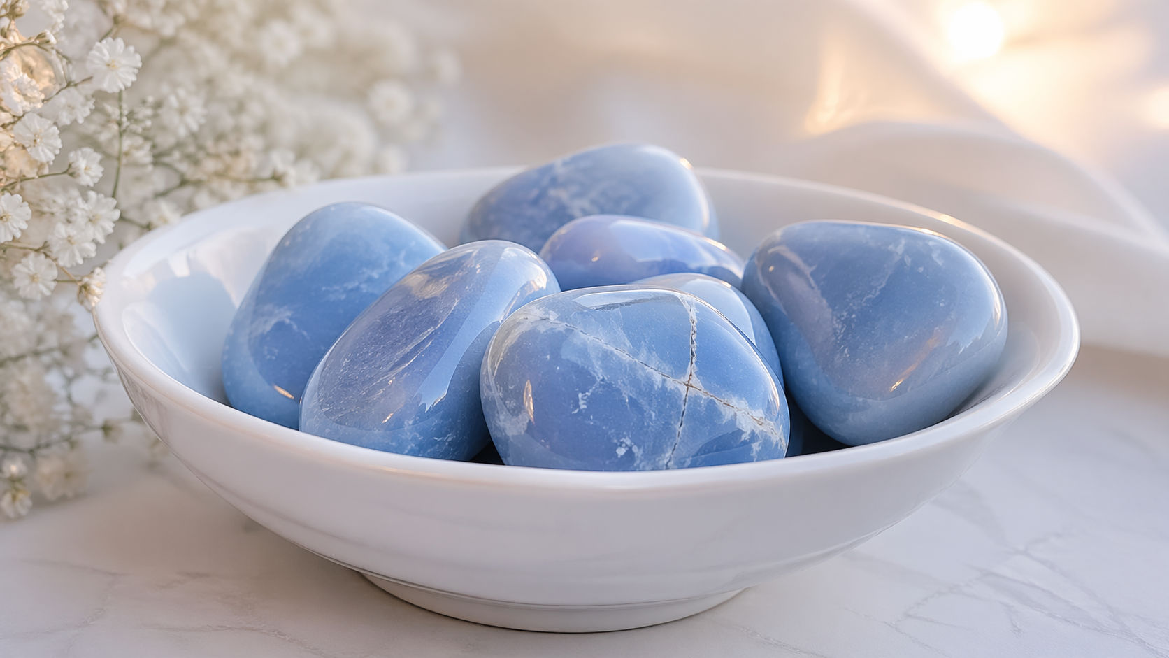 Piedras de Angelita en la ventana para sintonizar con las energías renovadoras del amanecer.