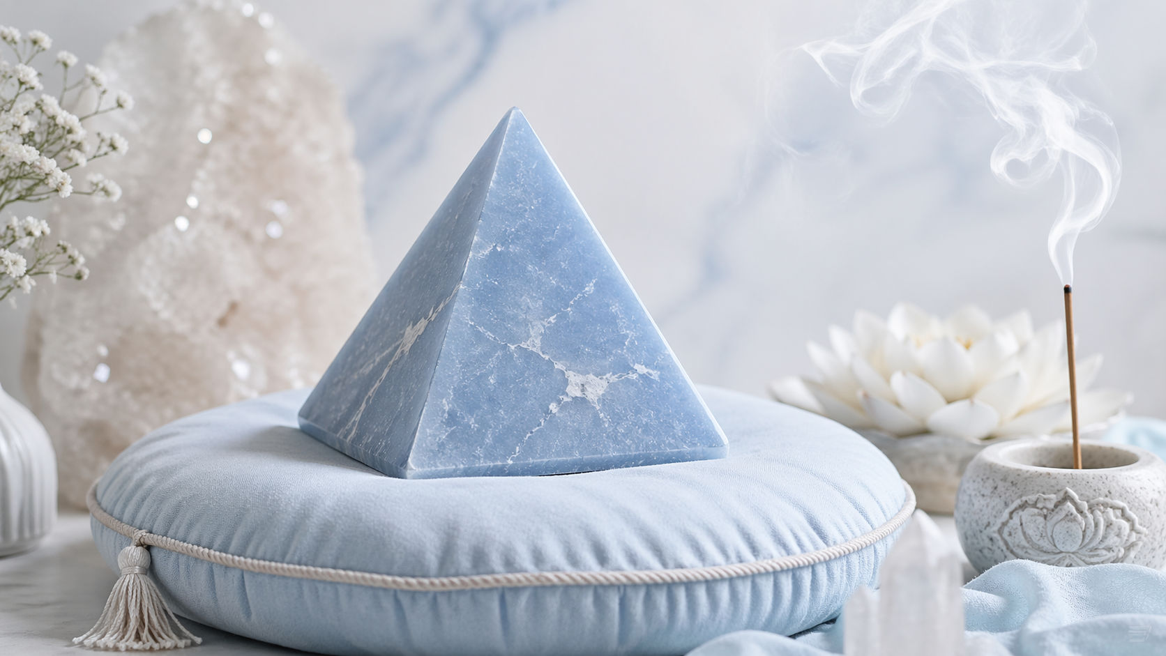 Pirámide de Angelita para profundizar la conexión telepática durante la meditación.