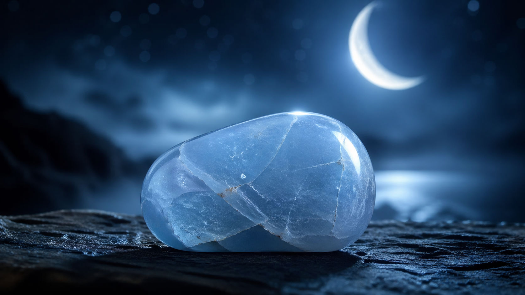 Expón el cristal a la luna para cargar su función de expansión y crecimiento espiritual. La suavidad lunar es la única carga