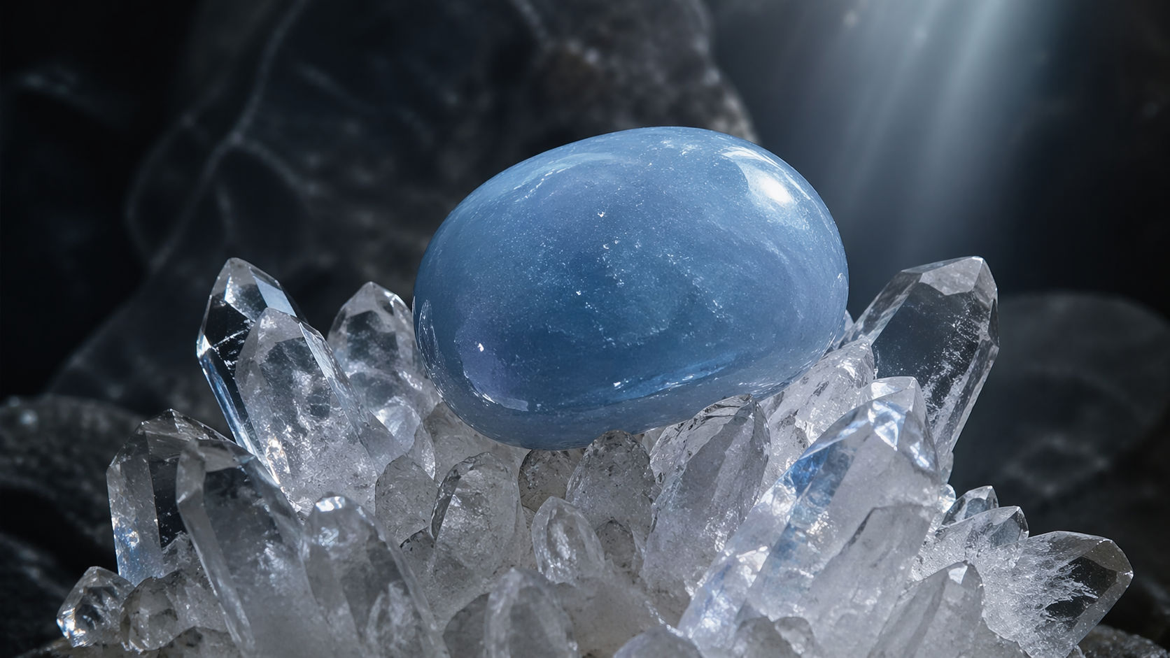 Deja la Angelita sobre un cristal transparente para que amplifique su señal y la mantenga activa. Esta sinergia mantiene el ancho de banda del cristal en su punto máximo de eficiencia.