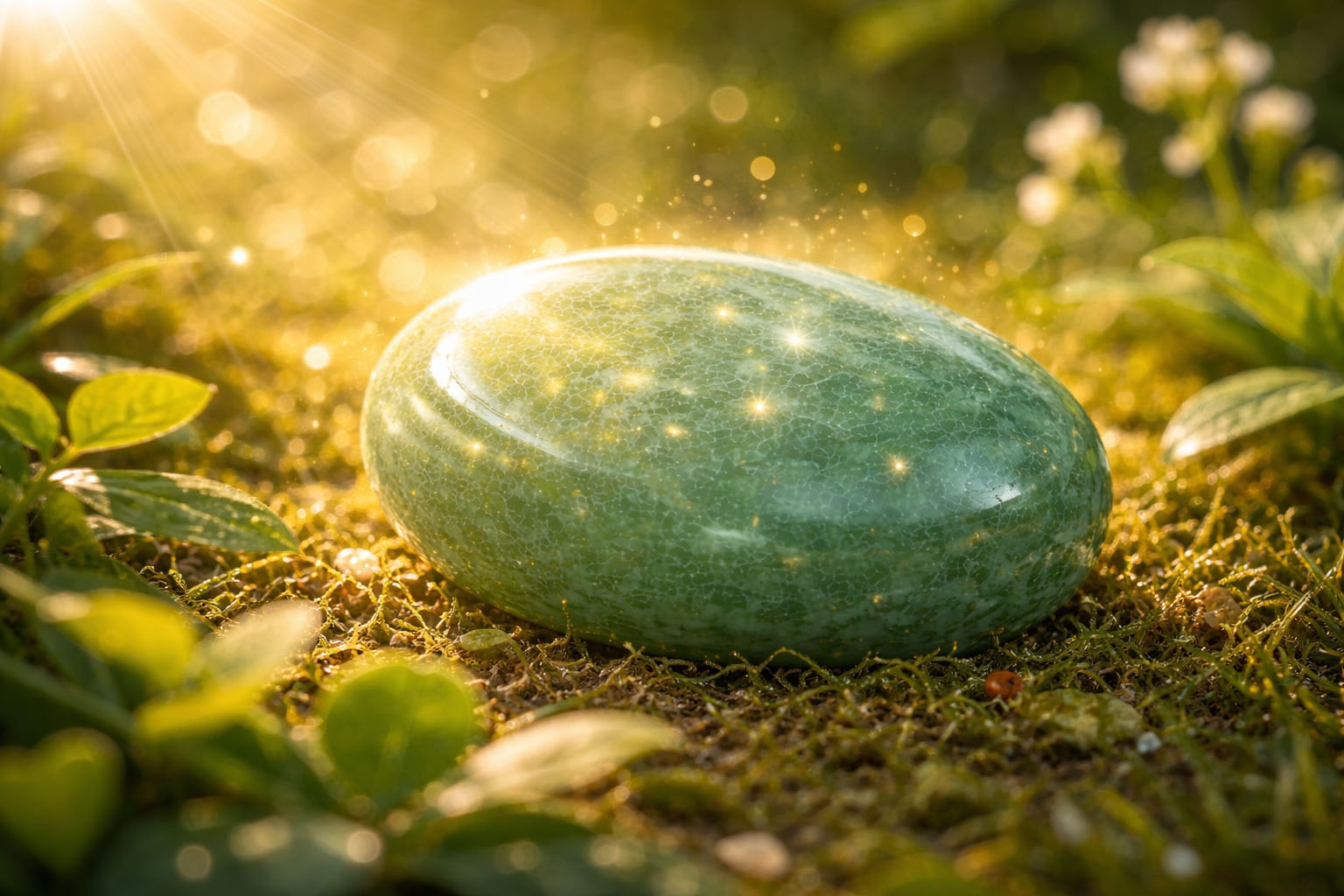 Sostén la piedra al sol de la tarde y visualiza que se llena de chispas doradas que activan su