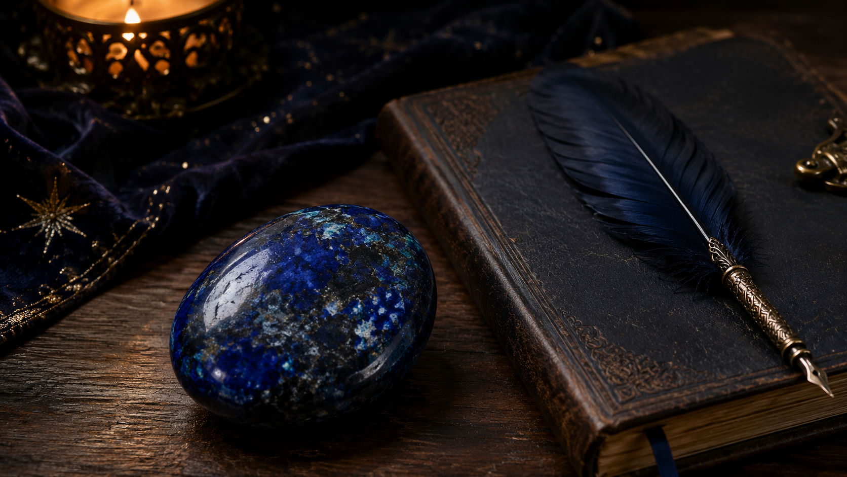 Azurita junto a la cama para favorecer los viajes astrales y el recuerdo de los sueños sagrados.