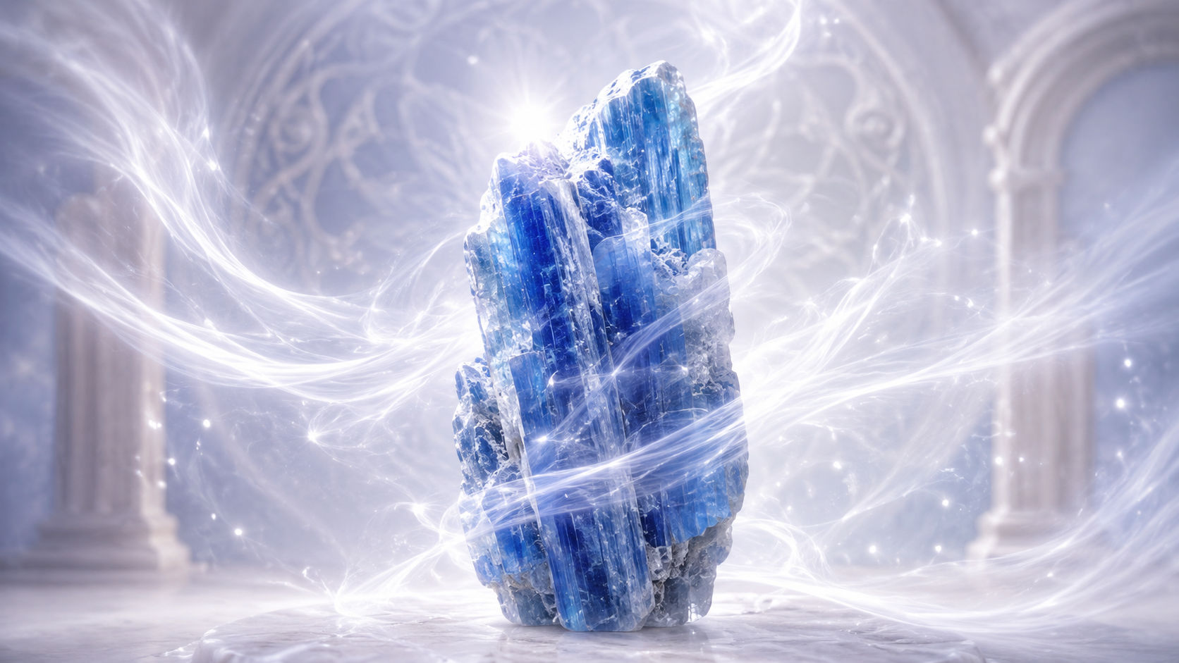 Cierra los ojos, sopla suavemente sobre el cristal e imagina una ráfaga de viento blanco que se lleva las impurezas. Dado su inmenso poder conductor, tu propia respiración intencionada es suficiente para resetear su envoltura externa.
