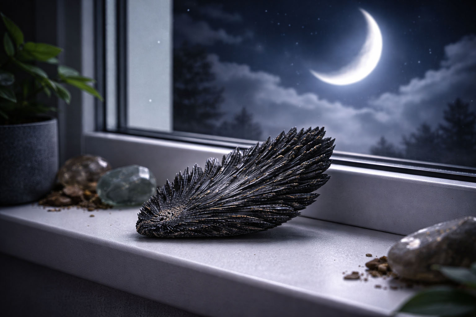 Coloca la piedra en la ventana durante la luna creciente para cargarla con energía de movimiento y crecimiento. Esta fase lunar potencia su función de
