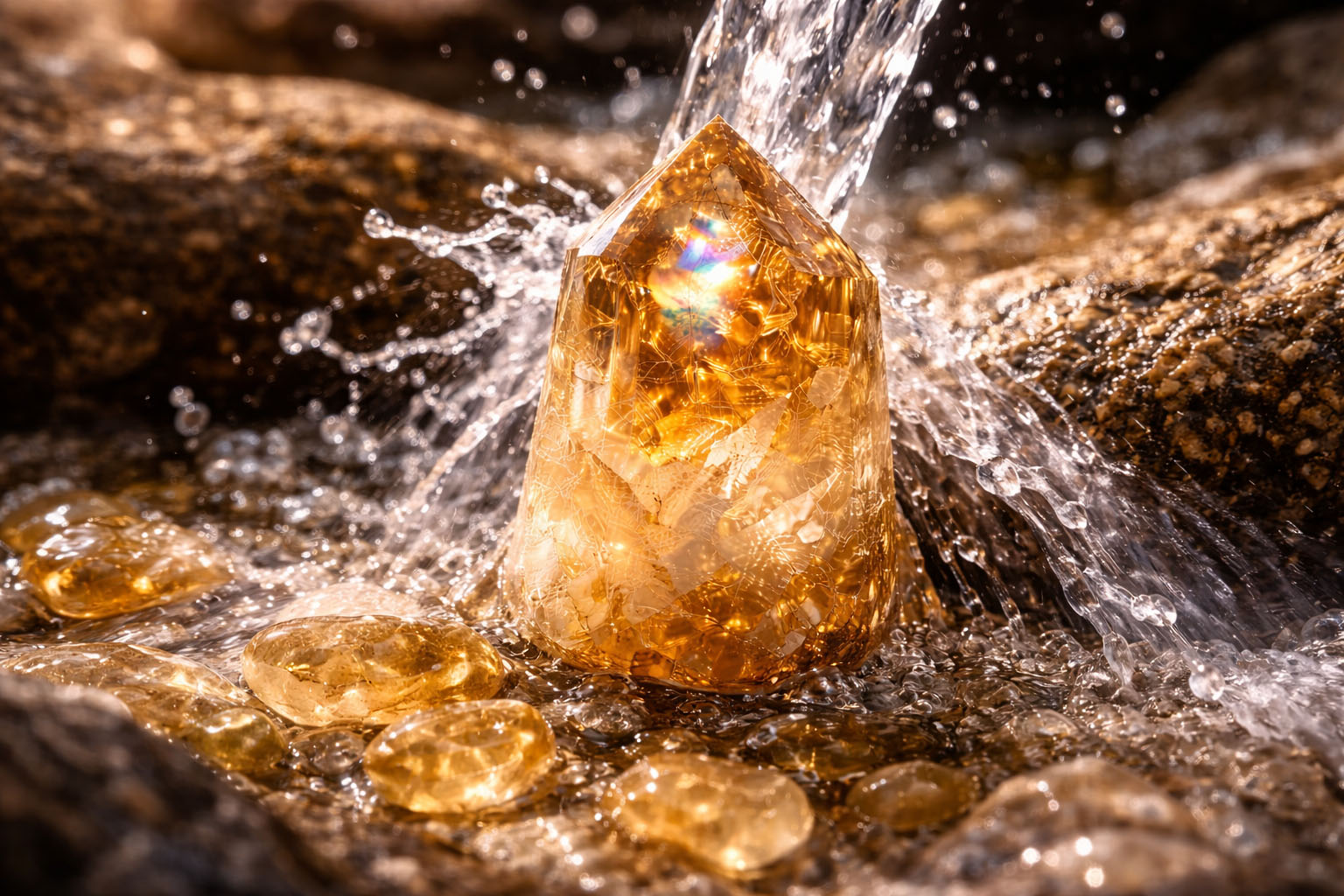 Pasa el cuarzo por agua corriente para eliminar la estática física y renovar su brillo.