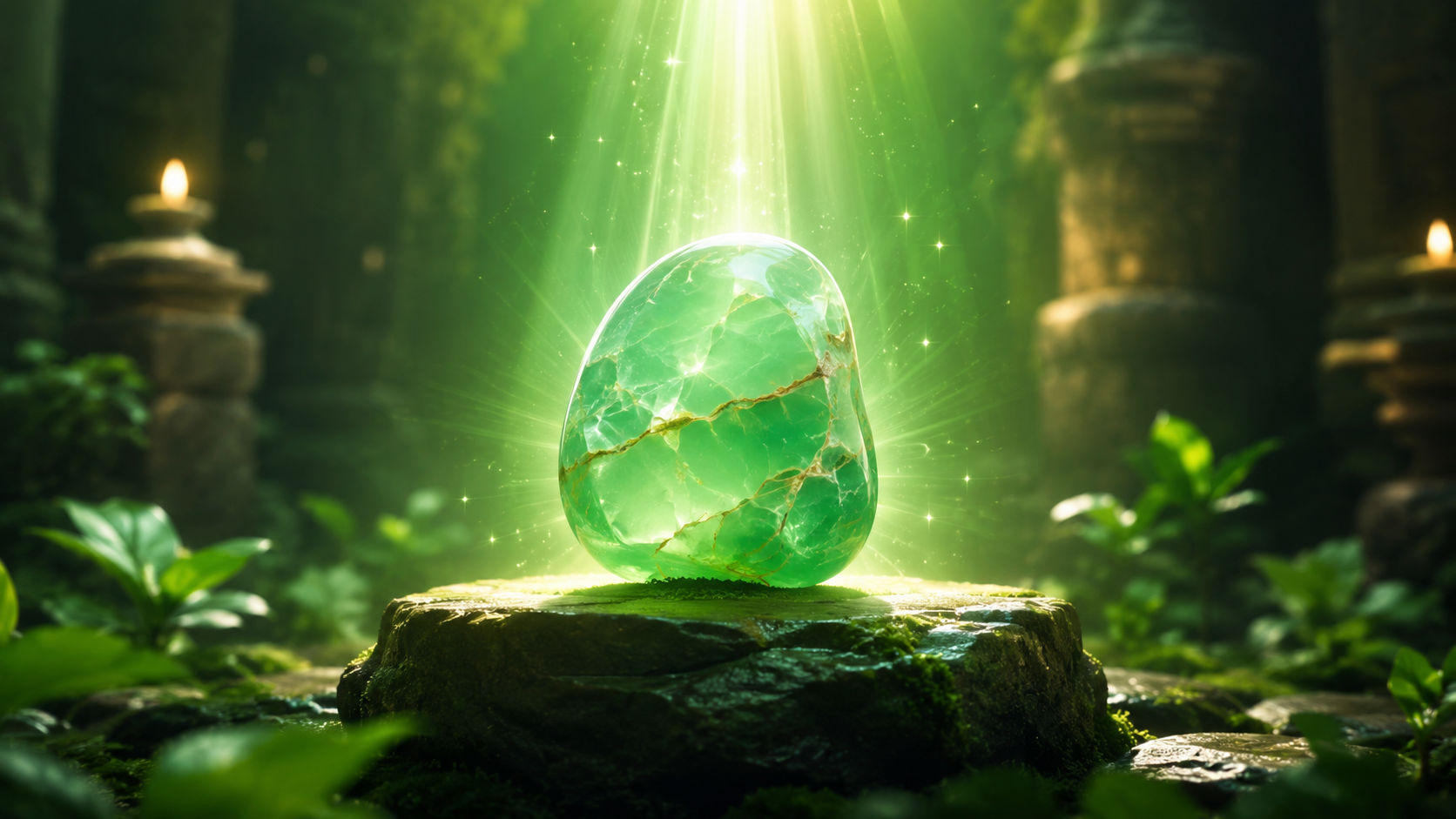 Sostén la gema entre tus manos, cierra los ojos y visualiza un rayo de luz verde brillante que entra por tu corona y la inunda. Este acto consagra el cristal a tu campo vibratorio personal, alineando sus dones para tus decretos de prosperidad.