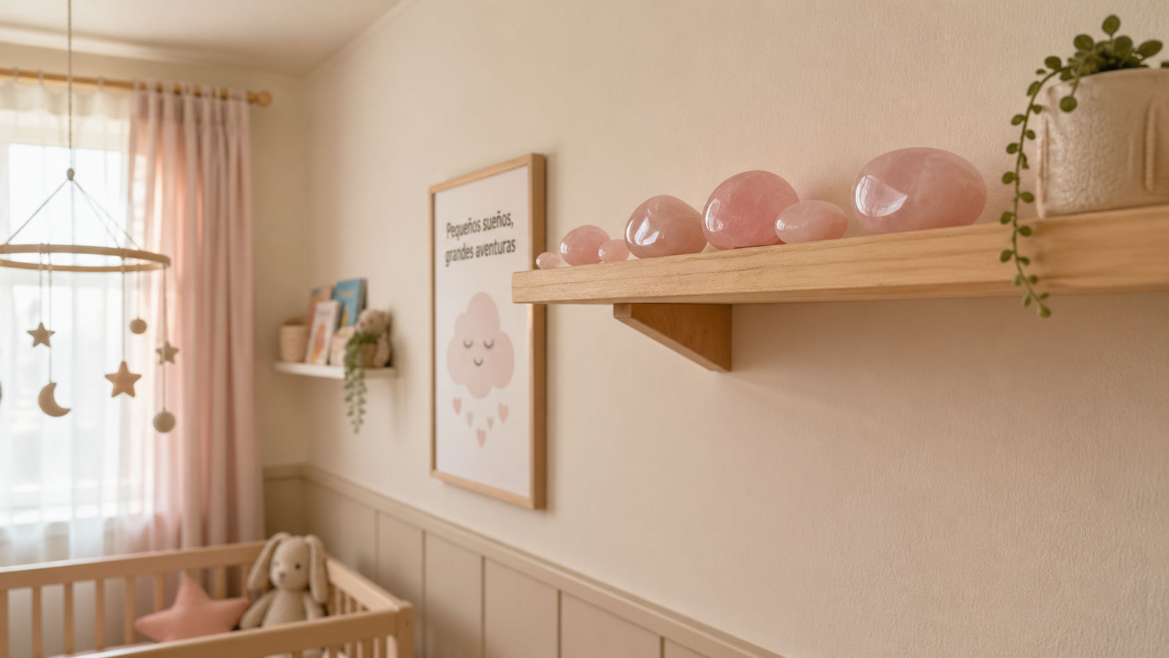 Cuarzo Rosa en el cuarto de los niños para asegurar un ambiente de seguridad y amor.