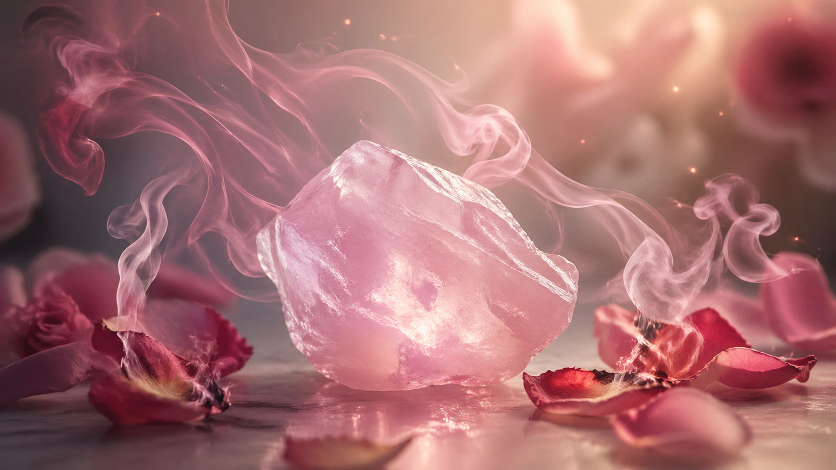 Pasa el cristal por el humo de flores secas para restaurar su frecuencia original de dulzura y paz. Este método es ideal para limpiezas profundas después de discusiones o momentos de tristeza intensa.