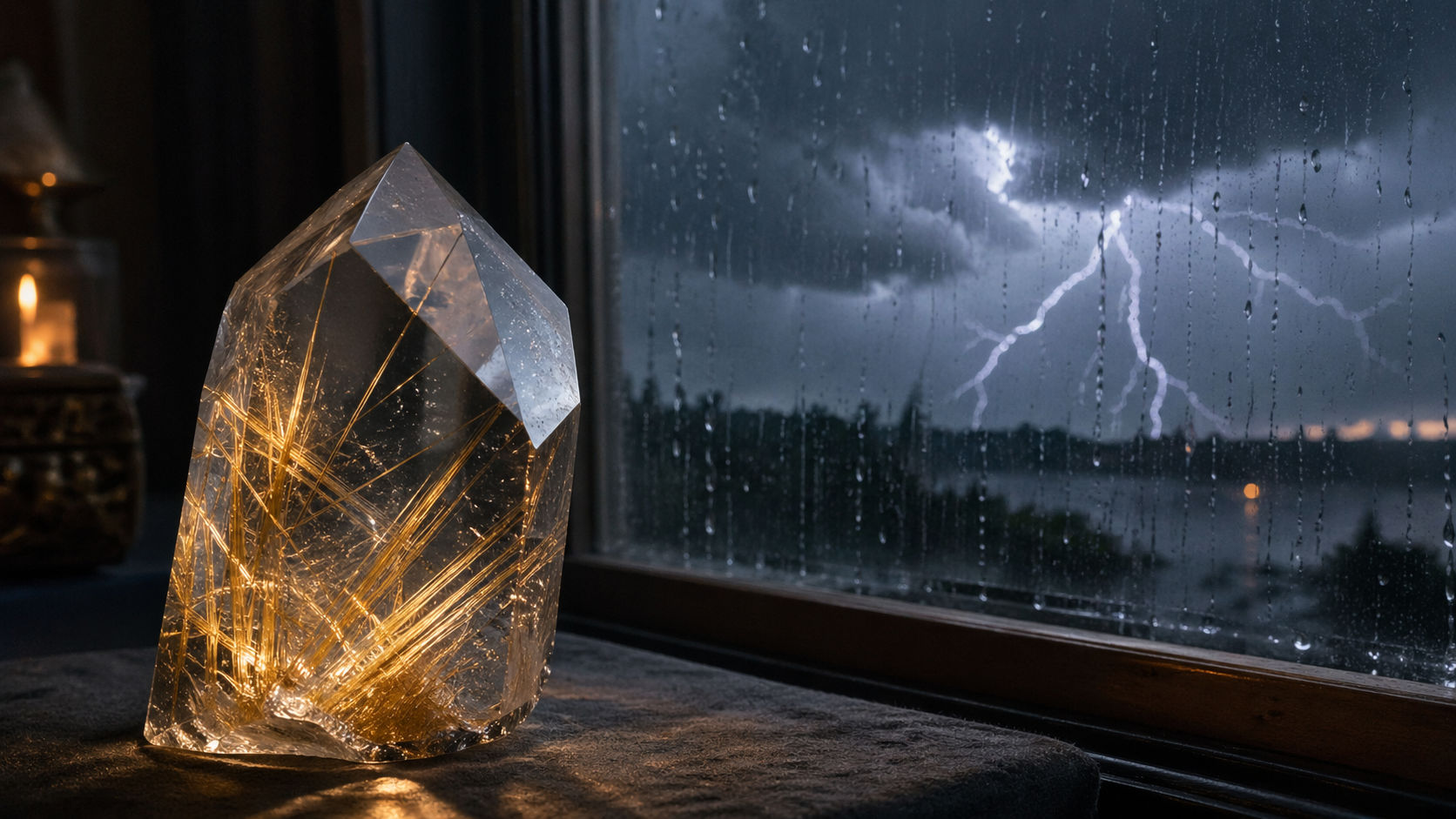 Colócalo cerca de una ventana (protegido) durante una tormenta eléctrica para que absorba los iones negativos del aire. La electricidad ambiental es el combustible de mayor octanaje para los hilos de titanio en su interior.