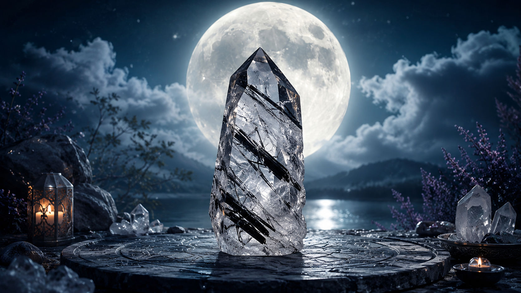 Expón el cristal al cielo de la noche para que absorba el magnetismo receptivo y la magia de las fases de crecimiento. La luz de la luna potencia la claridad del cuarzo, permitiendo que sus canales de manifestación brillen con más fuerza.