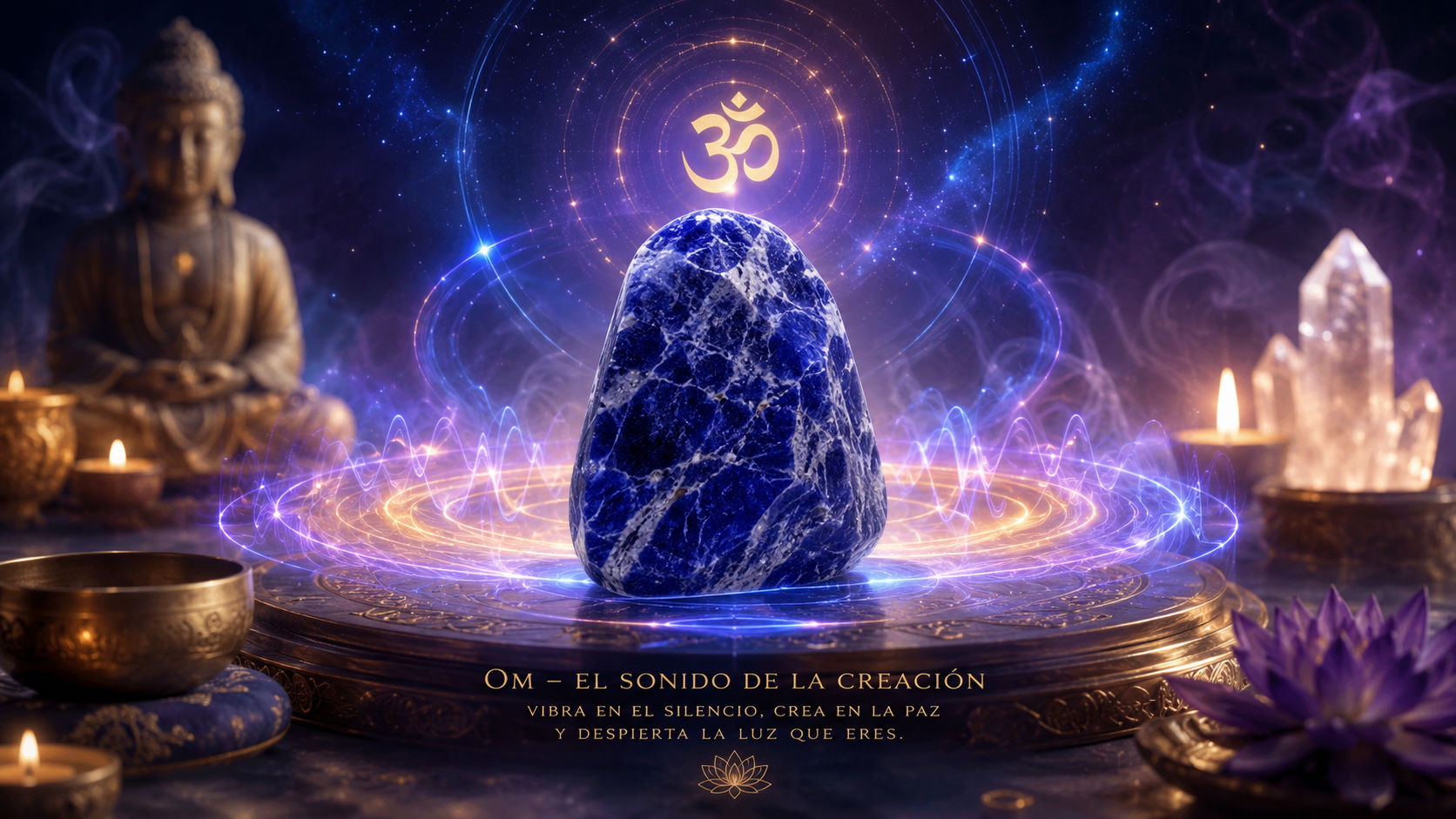 Sostén el cristal cerca de tus labios y entona el mantra sagrado de la creación, permitiendo que la vibración de tu pecho sintonice la piedra. Este canto sagrado despierta las memorias ancestrales del cristal, alineándolo con tu propia frecuencia de manifestación.