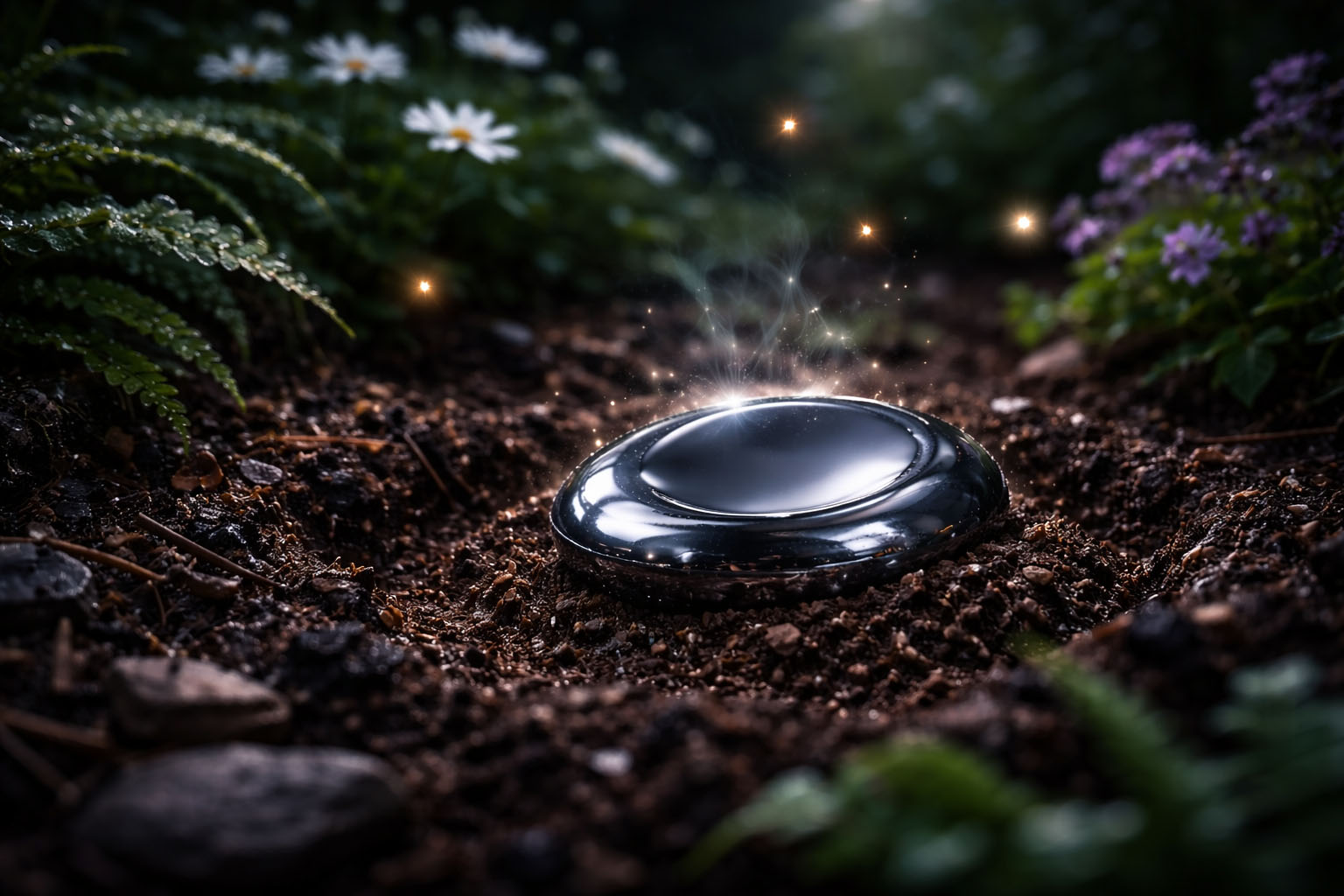 Coloca la piedra directamente en la tierra durante una noche para que se sincronice nuevamente con el magnetismo terrestre. Este es su cargador nativo, donde recupera su capacidad de grounding más pura y potente.