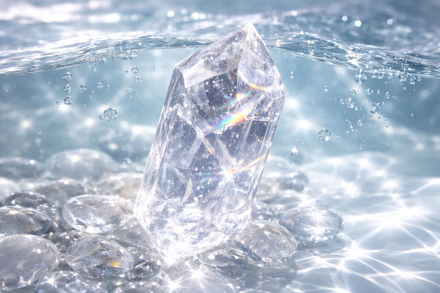 Sumerge el cristal durante unos minutos para que el agua arrastre la estática acumulada por el uso diario.