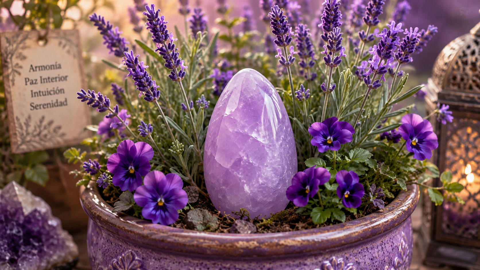 Coloca la piedra sobre la tierra de una maceta que contenga lavandas, violetas o jazmines durante una jornada completa. El ciclo vital y el aroma de la planta actúan como un inyector de fuerza vital de la Madre Tierra para el cristal.