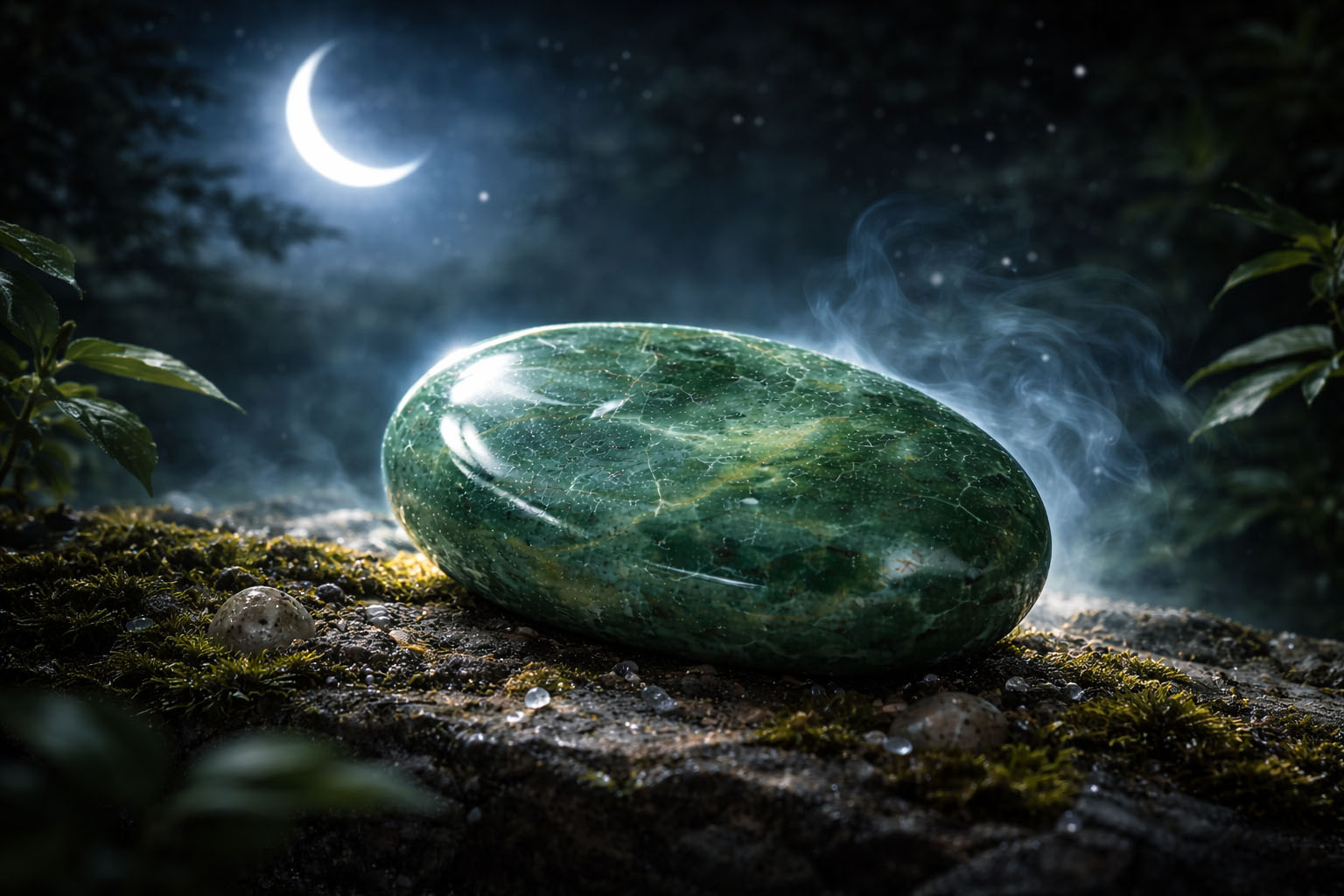 Déjalo bajo la luz de la luna creciente para potenciar su capacidad de atraer nuevos proyectos y abundancia. La luna creciente sintoniza el Jade con el ciclo de expansión y florecimiento del sistema.