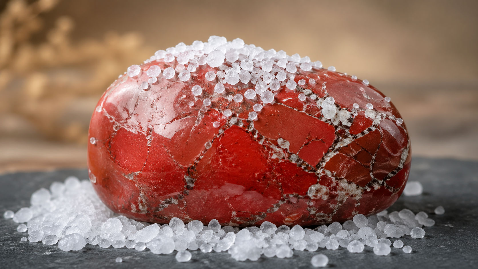 Cubre la piedra con sal marina seca durante 24 horas para que el mineral extraiga las impurezas psíquicas.
