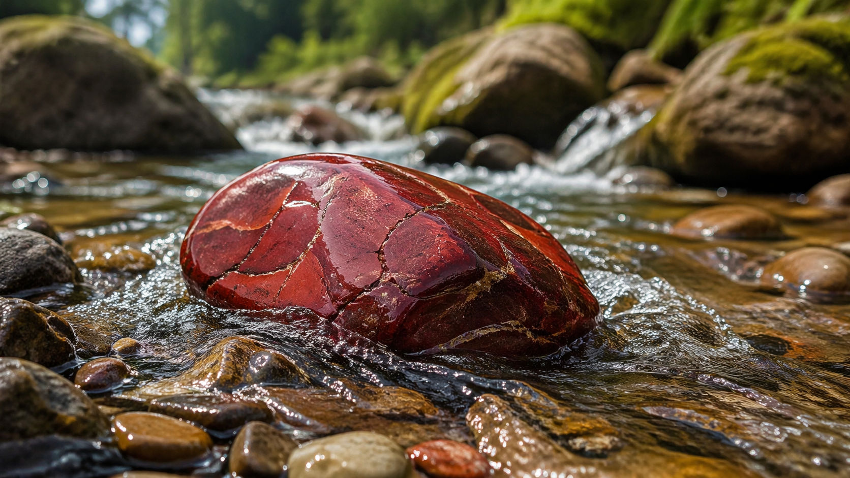 Lava la gema bajo un flujo de agua natural para renovar su vibración terrestre y refrescar su
