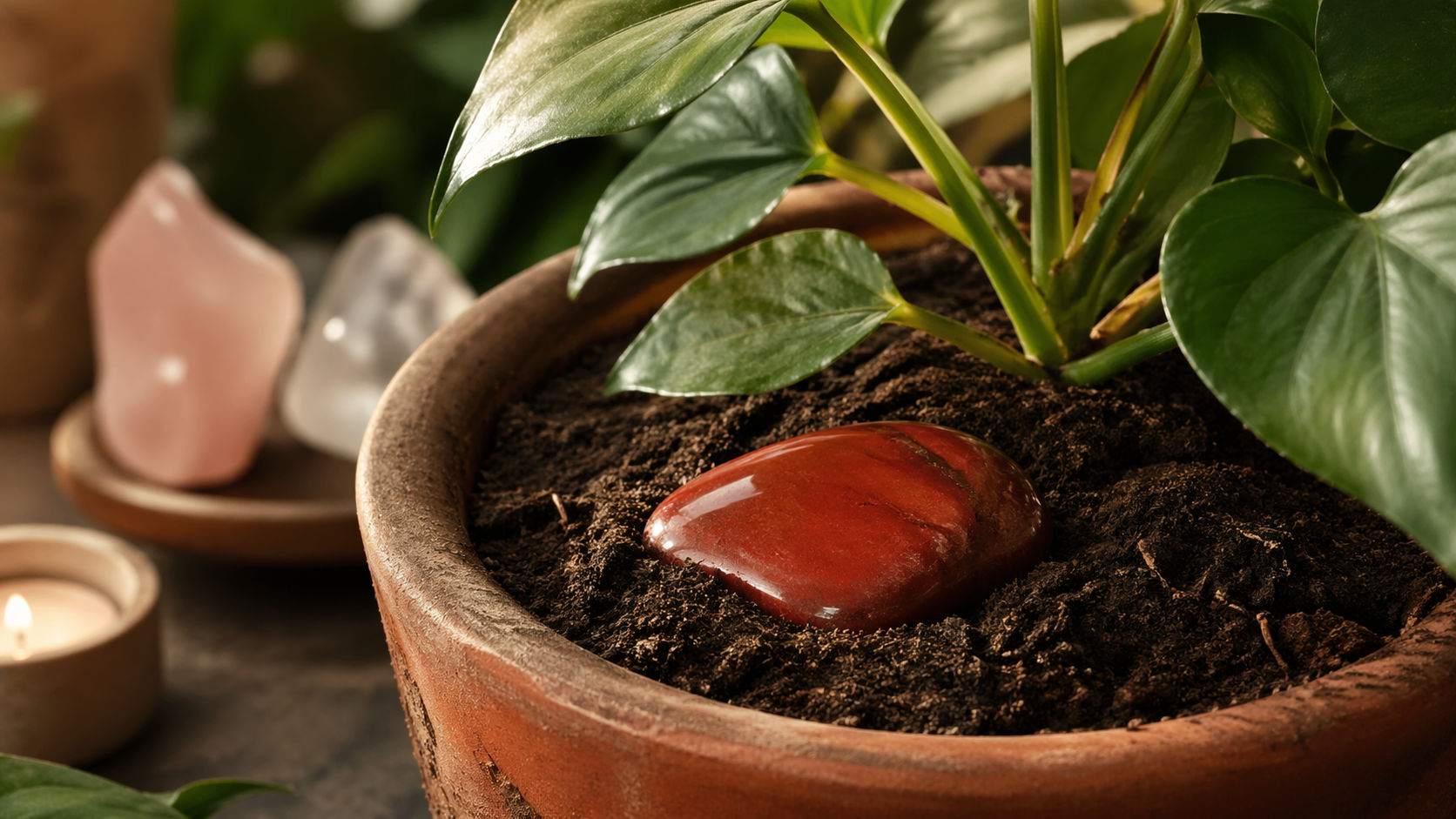 Entierra el jaspe en una maceta o jardín durante tres días para que se recalibre con el pulso magnético del planeta. Este método es el más potente, ya que la piedra vuelve a su