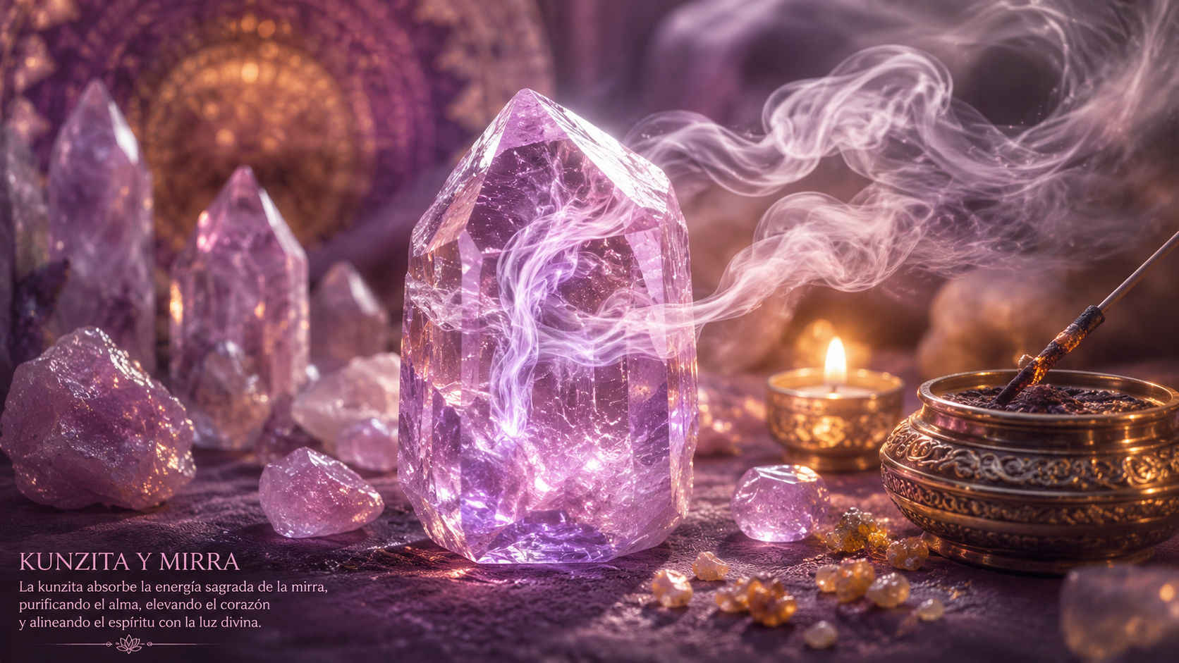 Envuelve la piedra en el humo sagrado de la mirra para disolver las sombras de tristeza que haya podido absorber.