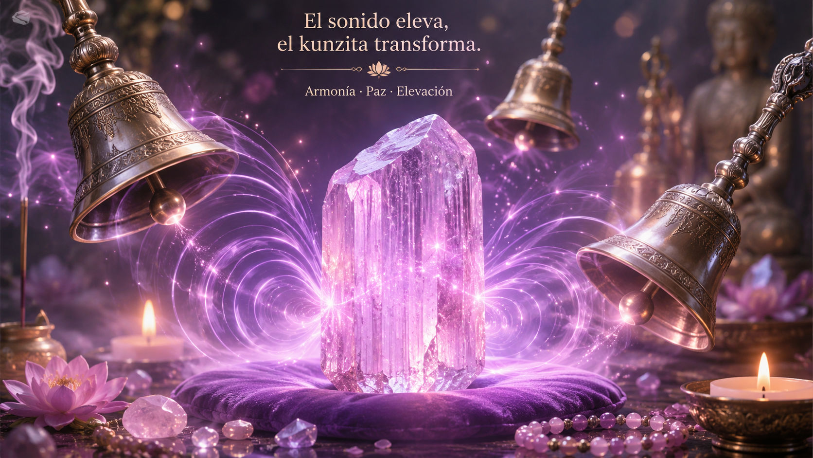 Expón la gema al sonido de campanas o cuencos de cuarzo para que la onda sónica sacuda las densidades de su estructura. Este método protege la integridad física de sus estrías naturales mientras purifica su esencia.