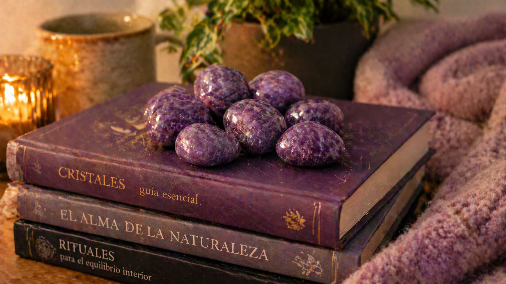 Lepidolita para facilitar estados de introspección y lectura profunda sin distracciones.