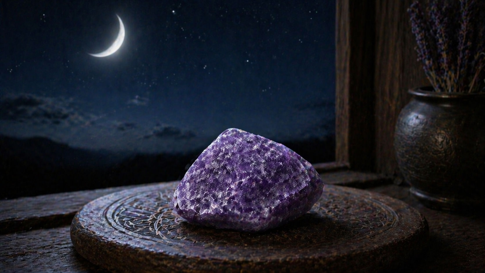Expón el cristal a la luna para cargar su aspecto de crecimiento y transición positiva. La suavidad de la luz lunar es perfecta para no