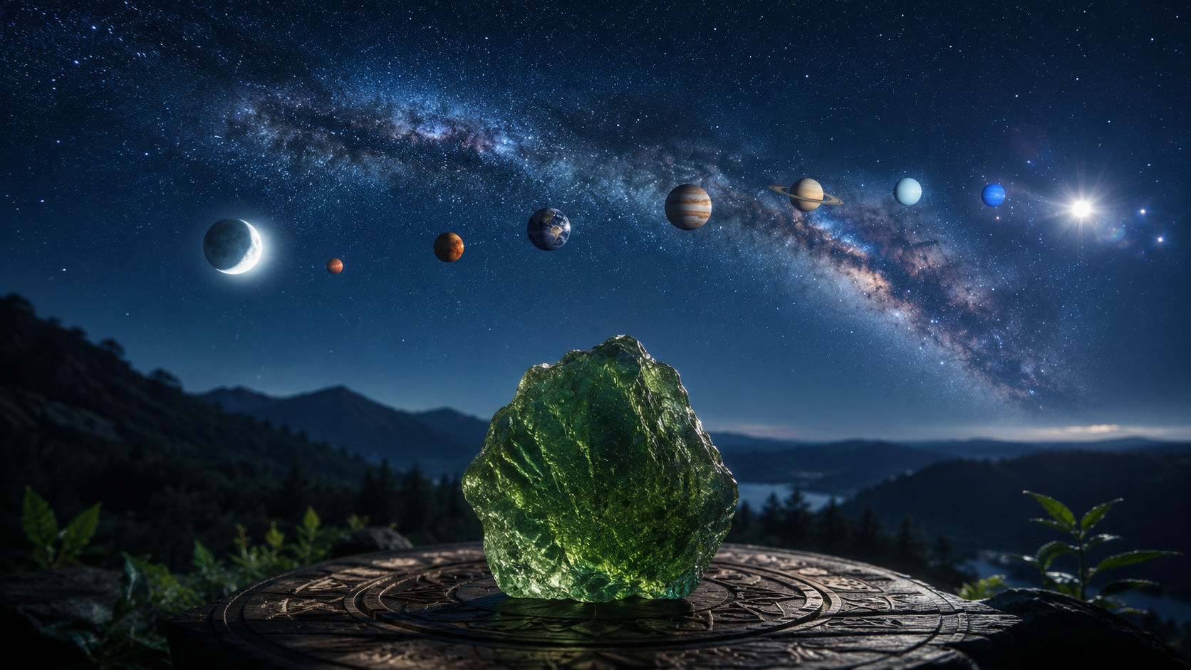 Expón el cristal directamente al cielo nocturno durante una noche despejada de alineación cósmica importante. El firmamento infinito inyectará corrientes cósmicas renovadas directamente en el corazón translúcido del mineral.