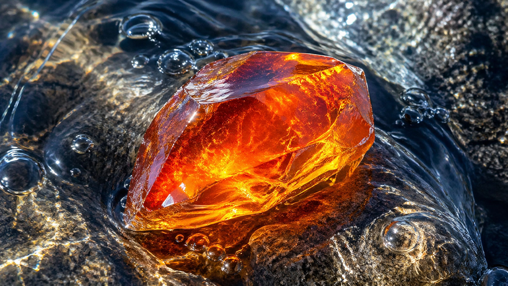Sumerge la piedra en agua mineral por unos minutos para rehidratar su estructura y descargar estática.