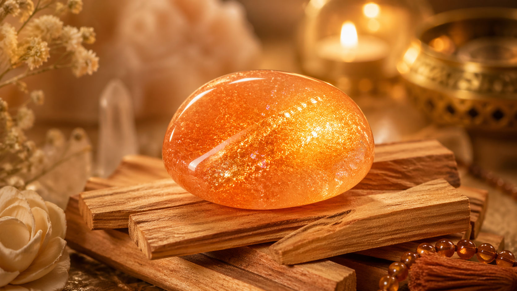 Envuelve la piedra en madera de sándalo o colócala sobre una base de madera noble para reconectarla con el crecimiento. La madera ayuda a canalizar la energía solar hacia fines prácticos y de expansión terrenal.