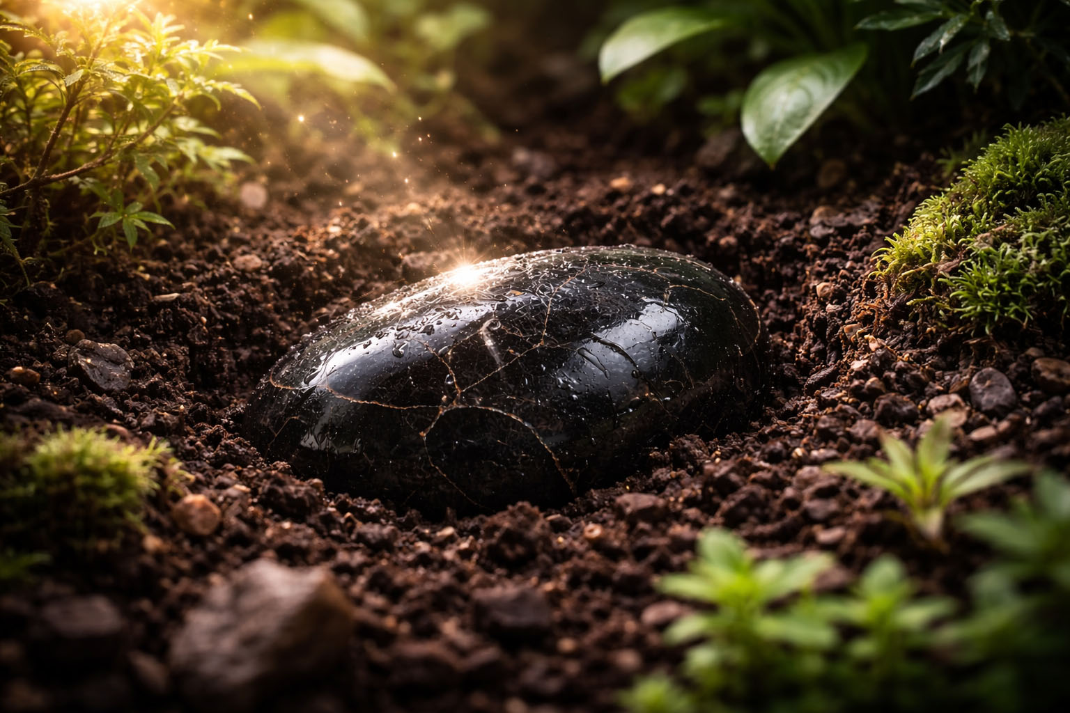 Al ser un mineral de origen orgánico-fósil, la tierra es su cargador nativo. Enterrala en una maceta o directamente en el suelo durante 24 horas. La conexión galvánica con la Tierra descarga la estática sobrante y calibra su magnetismo original. Es el método más potente para esta piedra.
