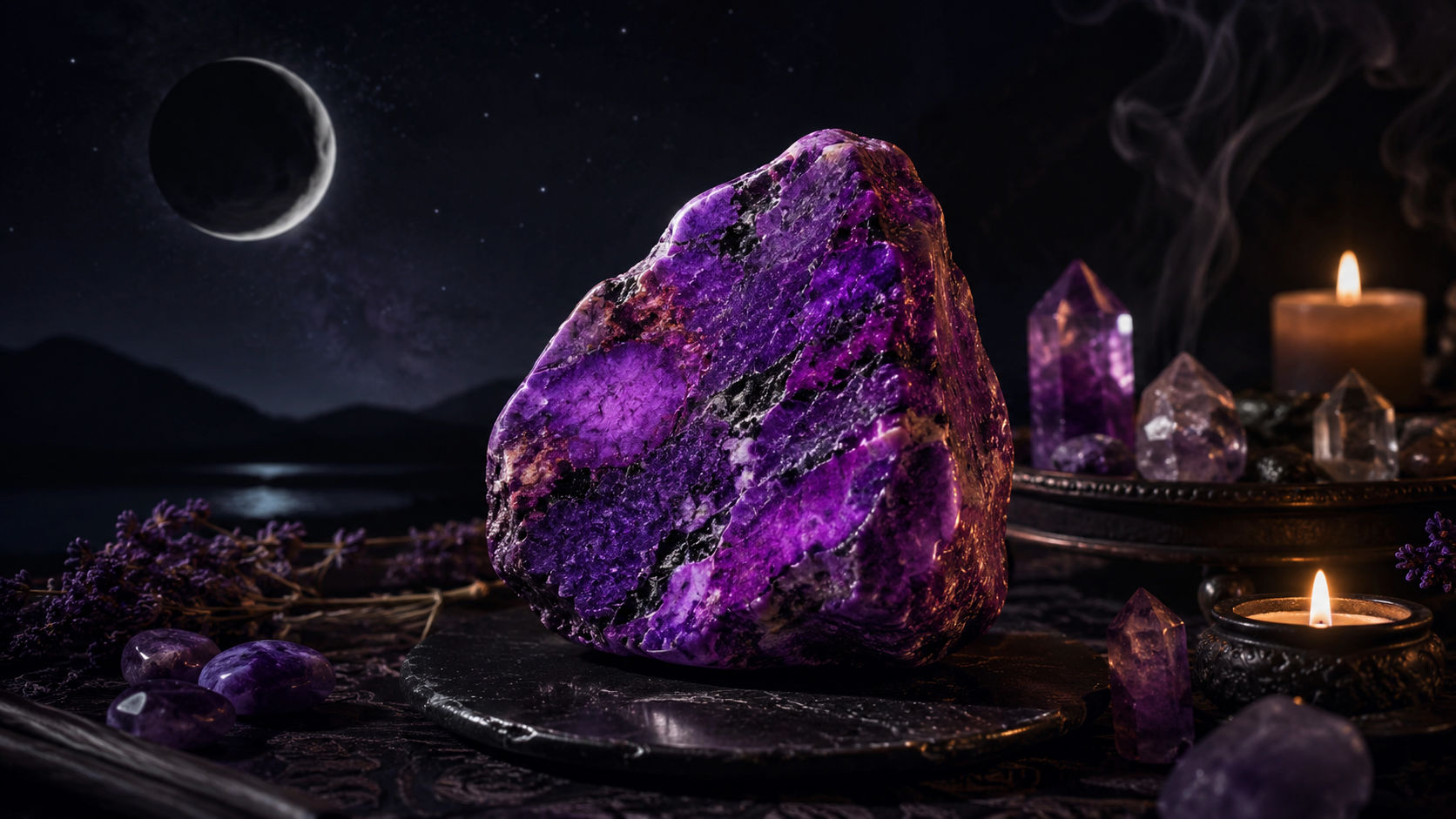 Expón el cristal al firmamento nocturno durante las horas en que la oscuridad es un lienzo de misterio cósmico. La energía de las constelaciones lejanas aviva el núcleo místico de la piedra, renovando su escudo de protección astral.