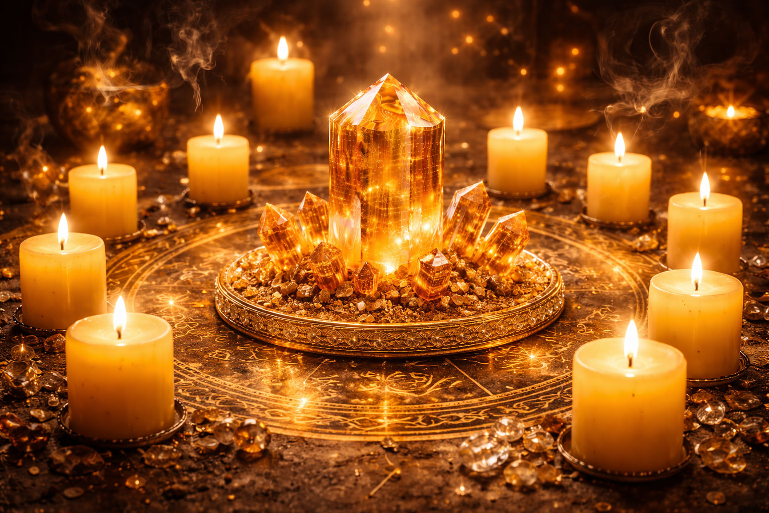 Coloca el topacio en el centro de un círculo de velas amarillas para que el calor del elemento fuego consuma las sombras.