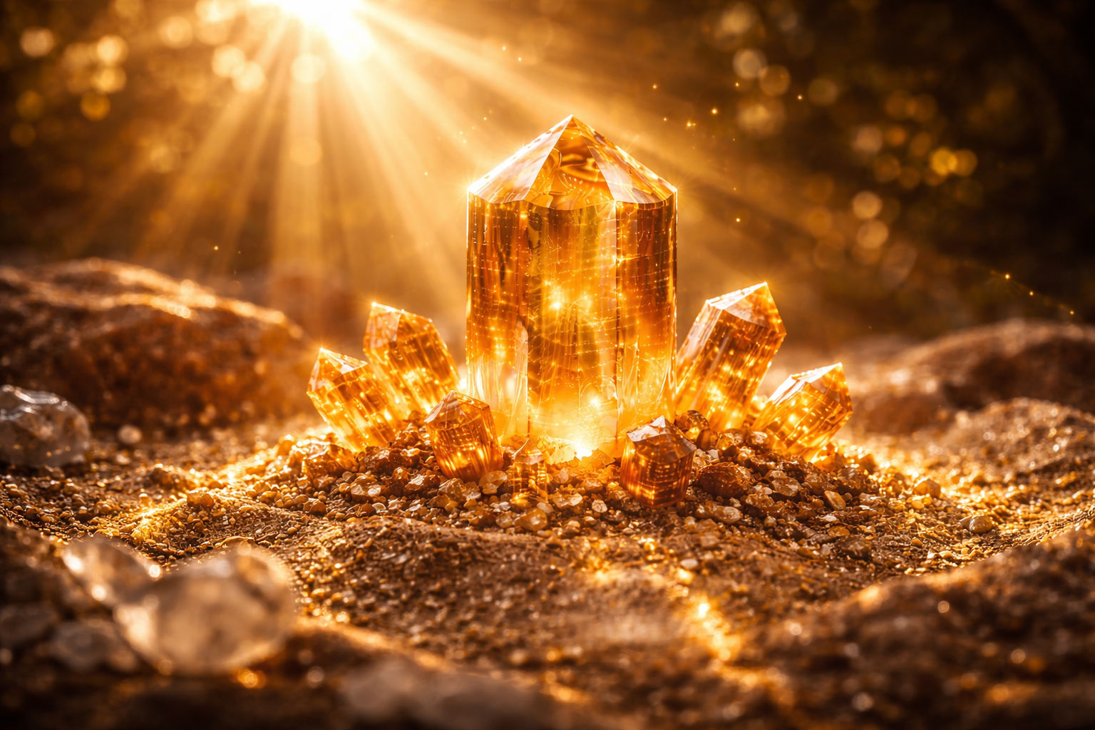 Expón el cristal a los primeros rayos del día por 20 minutos; esta luz dorada es su cargador natural por excelencia. Evita el sol abrasador del mediodía por tiempo prolongado para proteger la saturación de su color único.