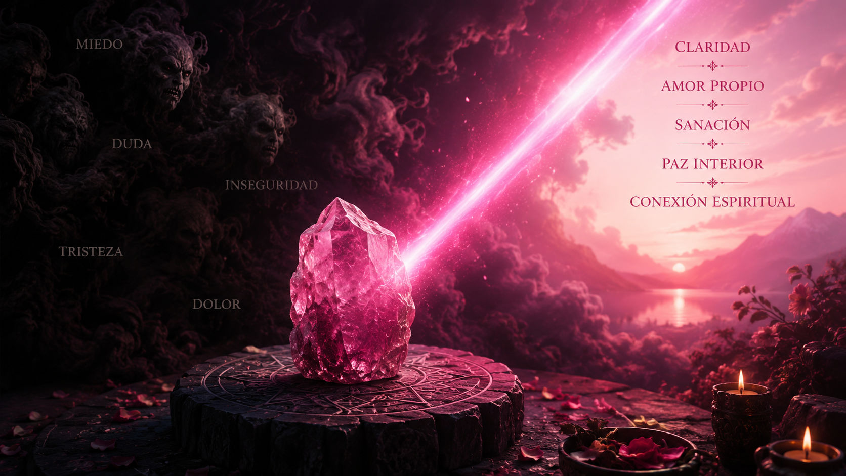 Especimen de Turmalina Rosa disipando sombras de duda para proteger nuevos vínculos.