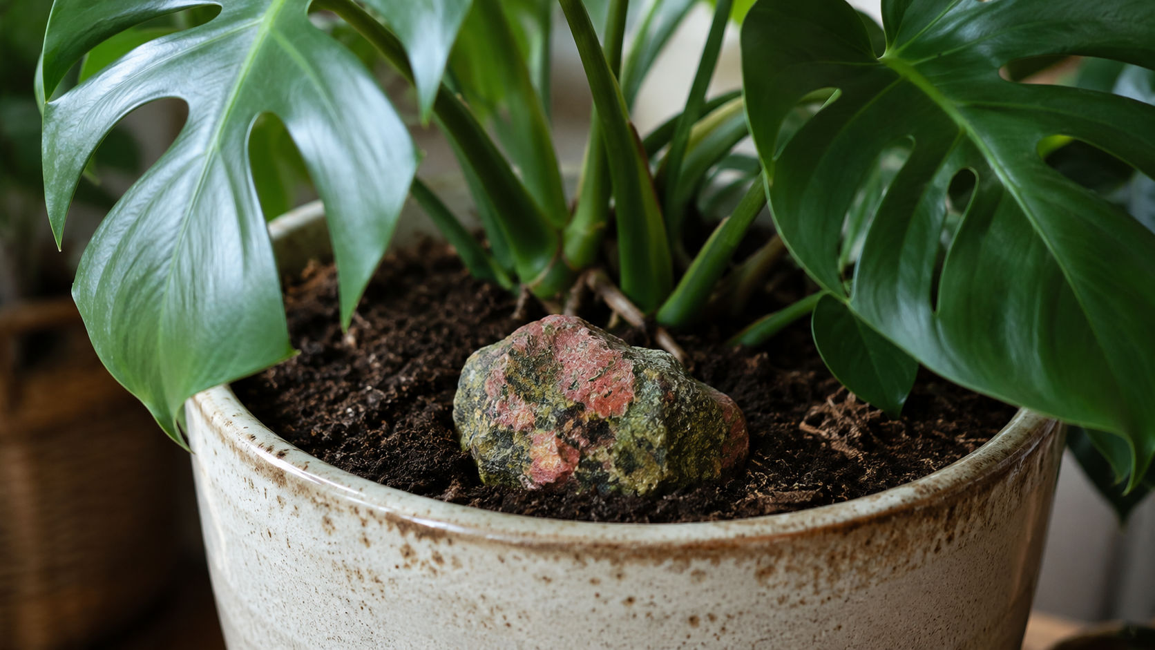 Unakita junto a una planta para potenciar el crecimiento y enraizar la armonía en la casa.