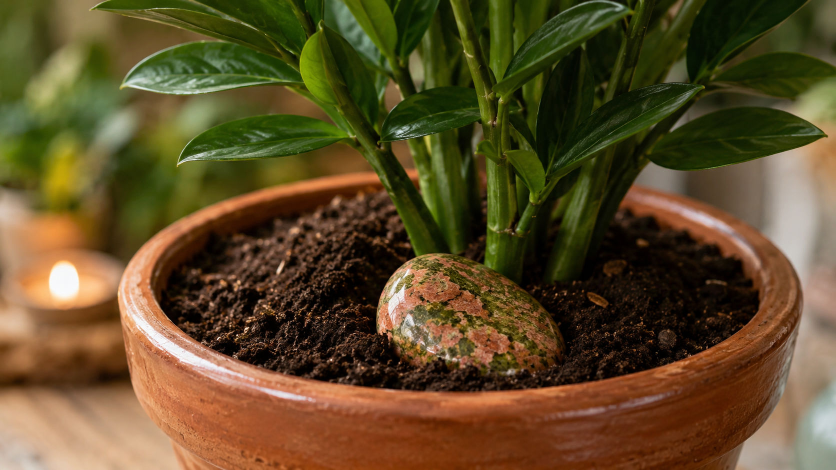 Entierra la piedra en una maceta con una planta fuerte o directamente en el jardín durante un ciclo completo de sol y luna. Al ser una piedra profundamente ligada a la corteza terrestre, este método le devuelve su magnetismo original y su fuerza de enraizamiento.