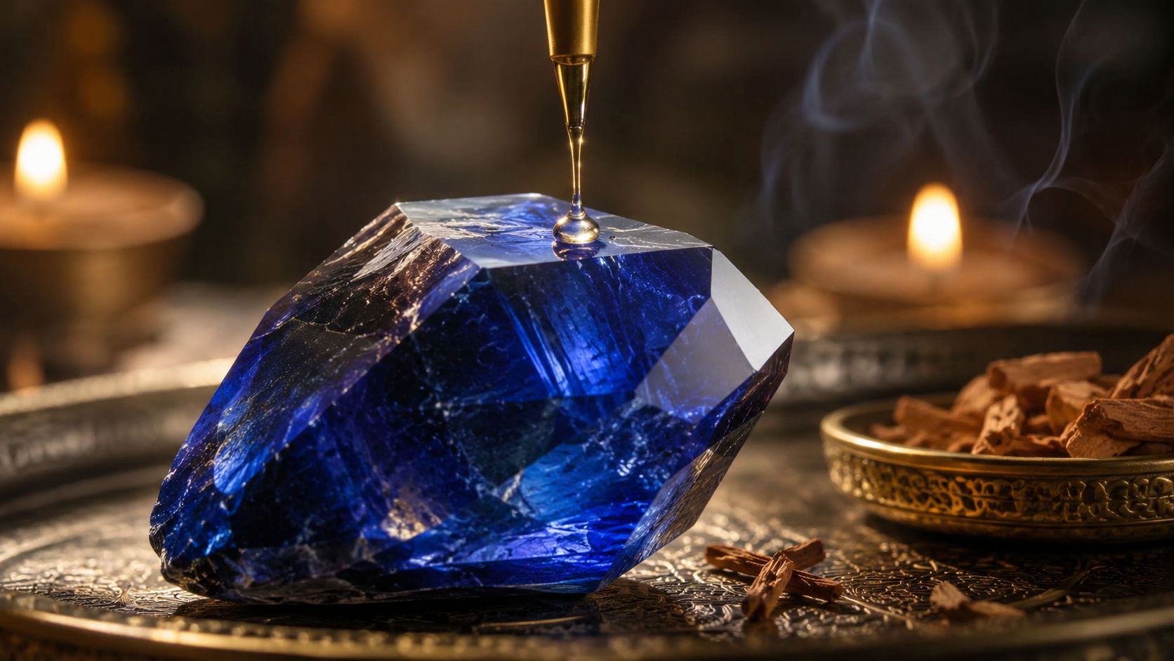 Aplica una gota mínima en tus dedos y acaricia sutilmente las facetas del cristal mientras visualizas su escudo protector. Este acto ritual despierta las memorias de la gema, sintonizándola con tu voluntad mágica para las tareas de meditación.